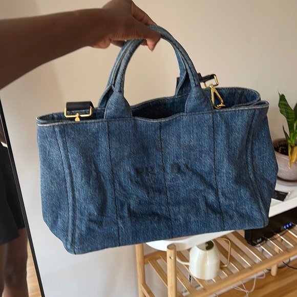 Prada Handbags - PRADA CANAPA DENIM BAG